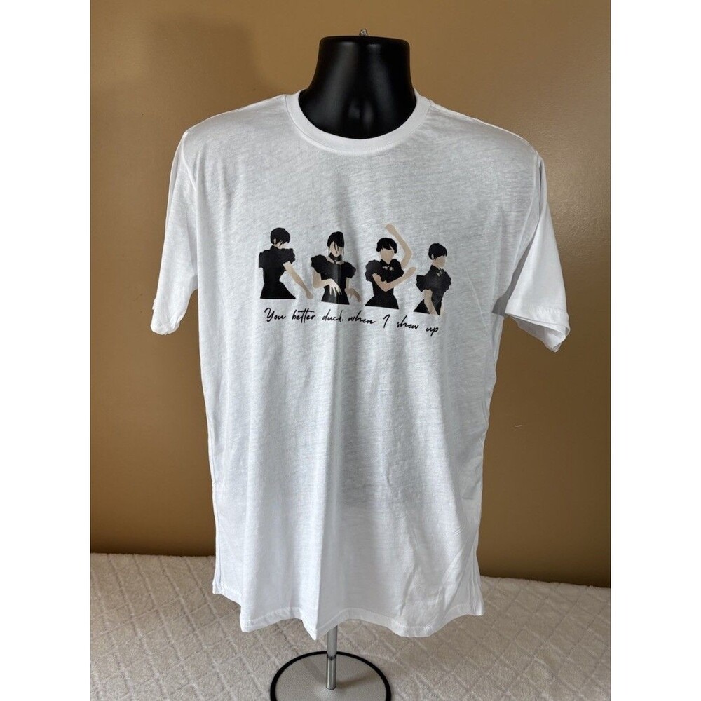 Wednesday Addams Family Dance Tv Series You Better Duck When I Show Up Tee Large